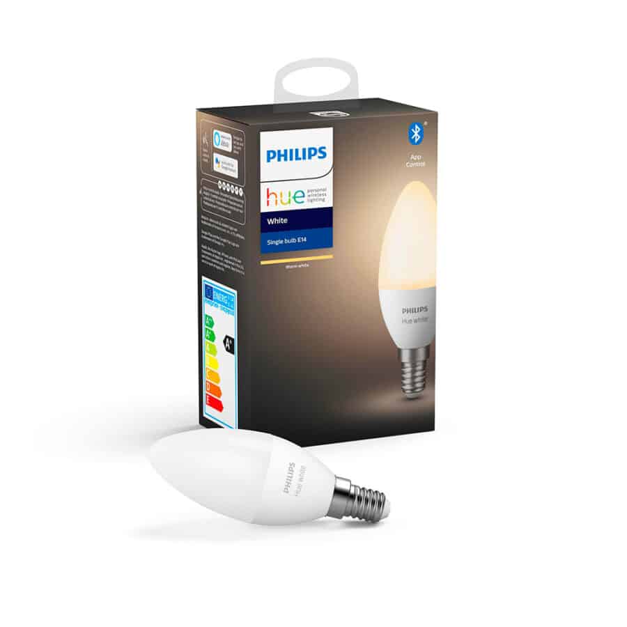 Умная лампа Philips Hue E14, 5.5W(40Вт), 2700K, White, Bluetooth, димируемая