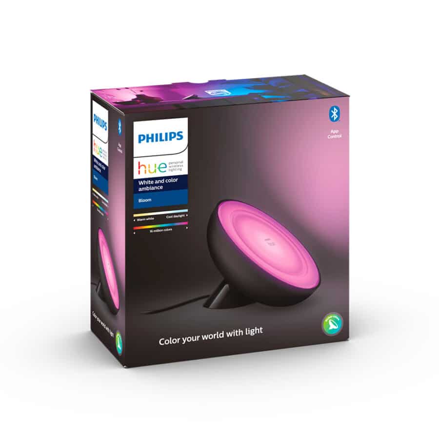 Настольная лампа Philips Hue Bloom, 2000K-6500K, Color, Bluetooth, димируемая, чёрная