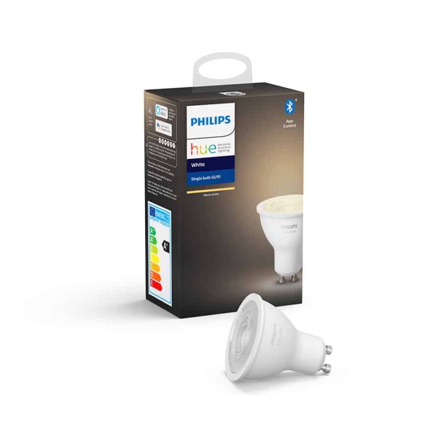 Умная лампа Philips Hue GU10, 5.2W(57Вт), 2700K, White, Bluetooth, димируемая