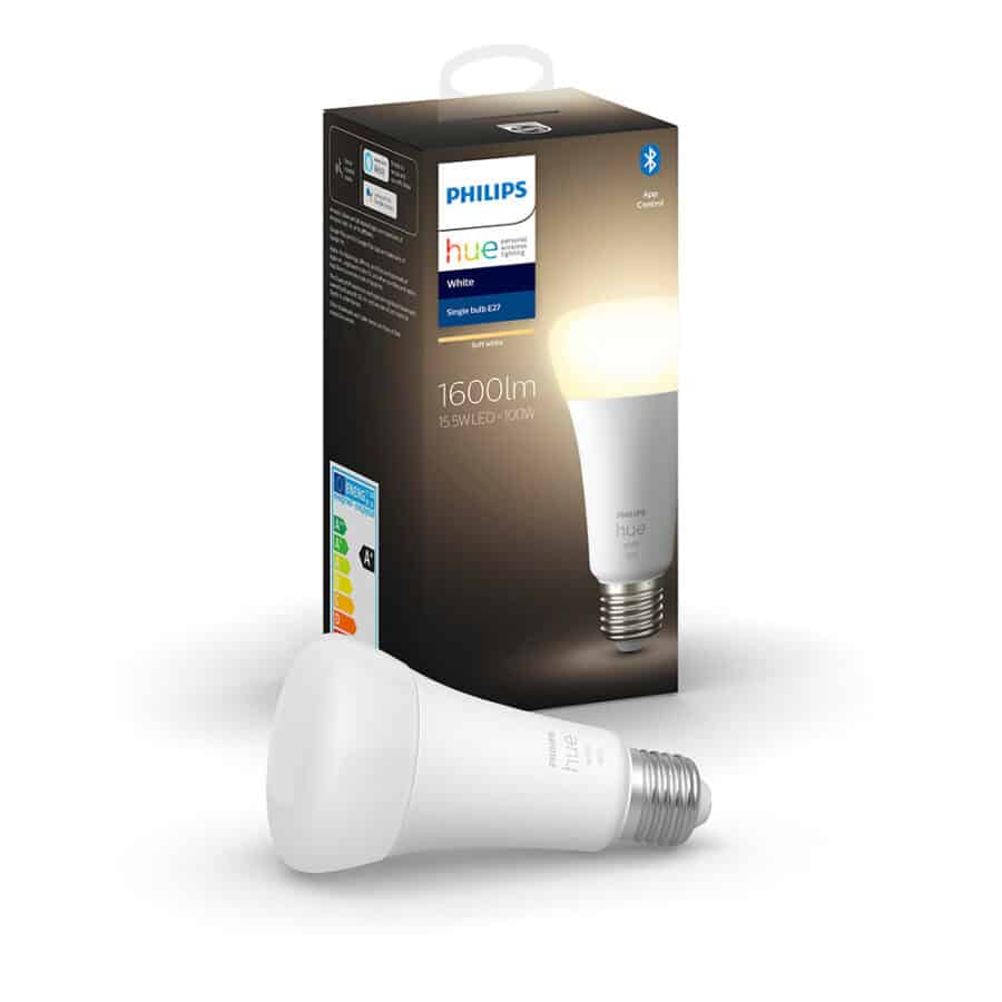 Умная лампа Philips Hue E27, 15.5W(100Вт), 2700K, White, Bluetooth, димируемая